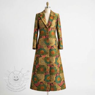 Dekorační látka jacquard Matcha allover kaki