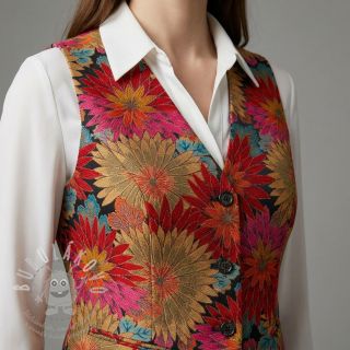 Dekorační látka jacquard Matcha allover rouge