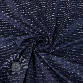 Samet VELVET LUREX Stripe marine