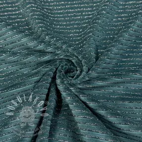 Samet VELVET LUREX Stripe forest green