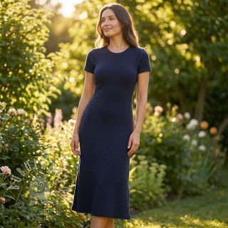 Svetrovina WAFFLE BIG KNIT navy