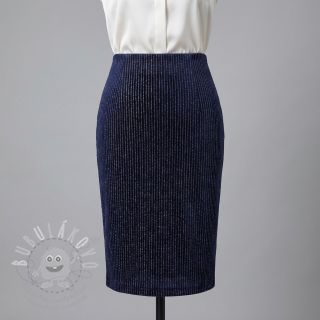 Samet VELVET LUREX Stripe marine