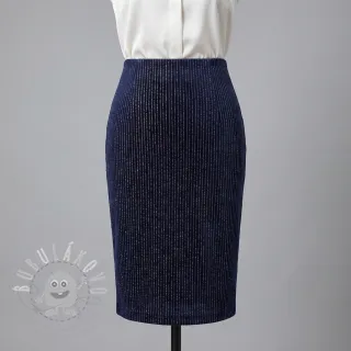 Samet VELVET LUREX Stripe marine