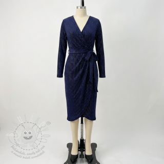 Samet VELVET LUREX Stripe marine