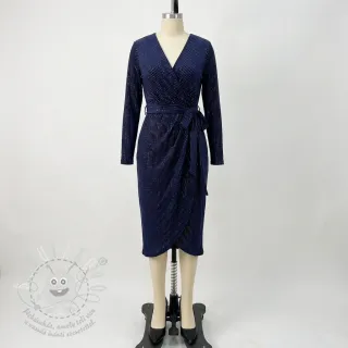 Samet VELVET LUREX Stripe marine
