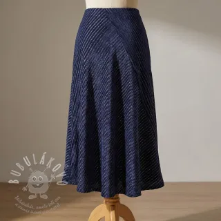 Samet VELVET LUREX Stripe marine