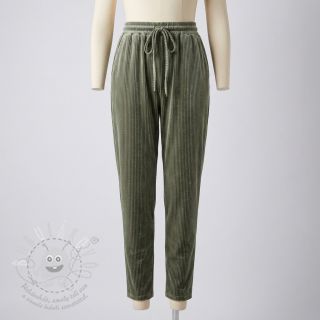 Samet VELVET LUREX Stripe camo green