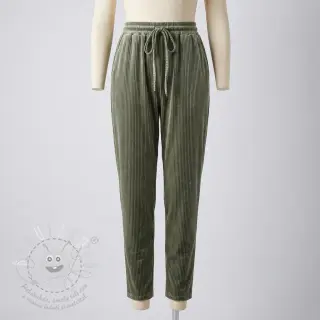 Samet VELVET LUREX Stripe camo green