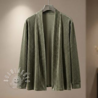 Samet VELVET LUREX Stripe camo green