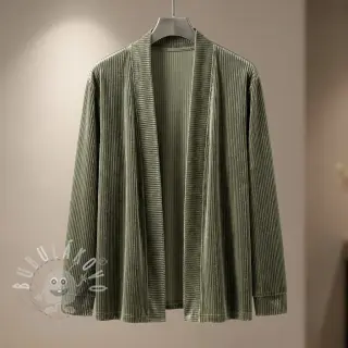 Samet VELVET LUREX Stripe camo green