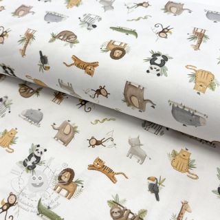 Úplet Animals white digital print ORGANIC