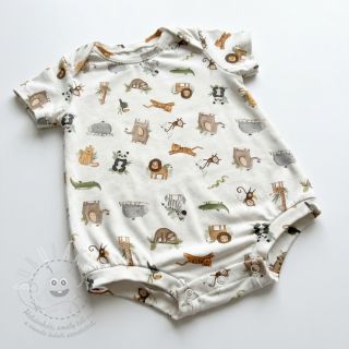 Úplet Animals white digital print ORGANIC