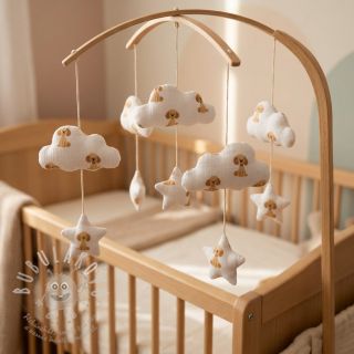 Dvojitá gázovina/mušelín Dogs white digital print