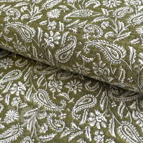 Dekorační látka jacquard Mumbai allover kaki