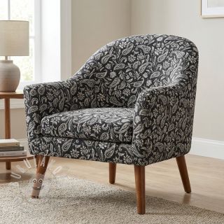 Dekorační látka jacquard Mumbai allover noir