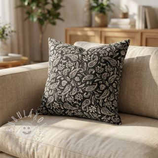 Dekorační látka jacquard Mumbai allover noir