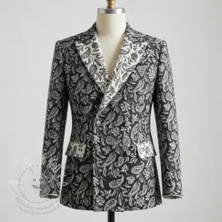 Dekorační látka jacquard Mumbai allover noir