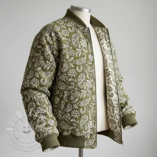 Dekorační látka jacquard Mumbai allover kaki