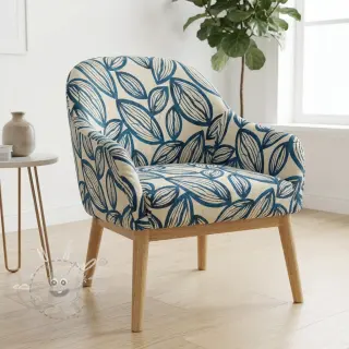 Dekorační látka jacquard Folia bleu