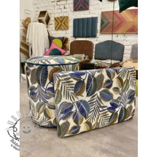 Dekorační látka jacquard Cacao allover bleu