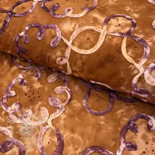 Bavlněná látka TIE DYE EMBROIDERY Elise tape design B