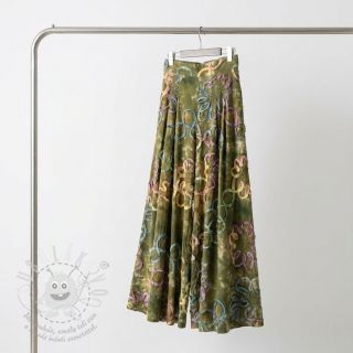 Bavlněná látka TIE DYE EMBROIDERY Elise tape design A