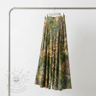 Bavlněná látka TIE DYE EMBROIDERY Elise tape design A