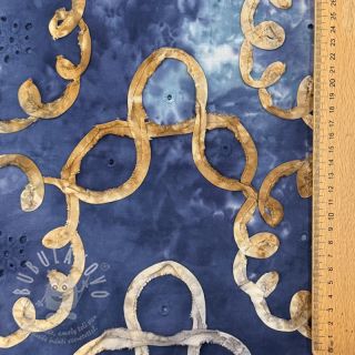 Bavlněná látka TIE DYE EMBROIDERY Elise tape design D