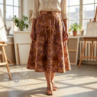 Bavlněná látka TIE DYE EMBROIDERY Elise tape design B