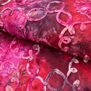 Bavlněná látka TIE DYE EMBROIDERY Elise tape design E