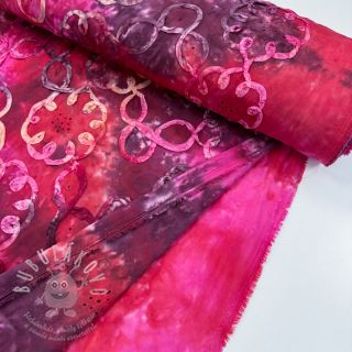 Bavlněná látka TIE DYE EMBROIDERY Elise tape design E