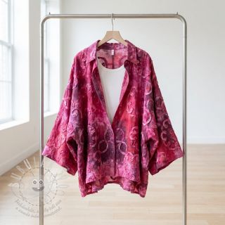 Bavlněná látka TIE DYE EMBROIDERY Elise tape design E