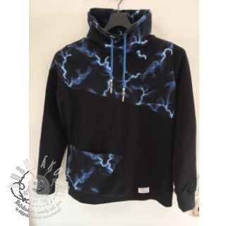 Teplákovina Lightning black digital print