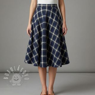 Scottish Check YARN DYED BRUSHED navy