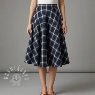 Scottish Check YARN DYED BRUSHED navy