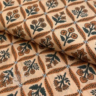 Bavlněná látka HANDCRAFTED BLOCK-PRINTED COTTON