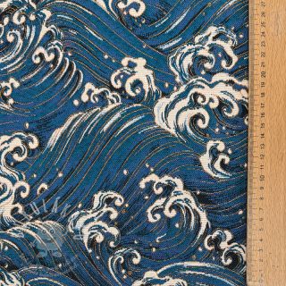 Dekorační látka jacquard Swell allover bleu