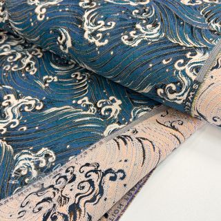 Dekorační látka jacquard Swell allover bleu