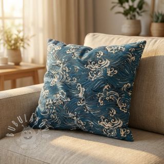 Dekorační látka jacquard Swell allover bleu