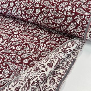 Dekorační látka jacquard Mumbai allover bordeaux