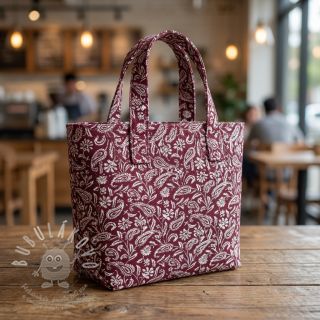 Dekorační látka jacquard Mumbai allover bordeaux