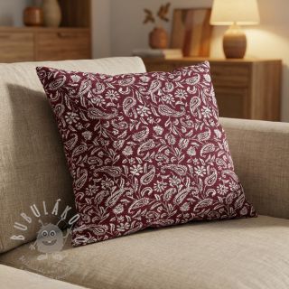 Dekorační látka jacquard Mumbai allover bordeaux