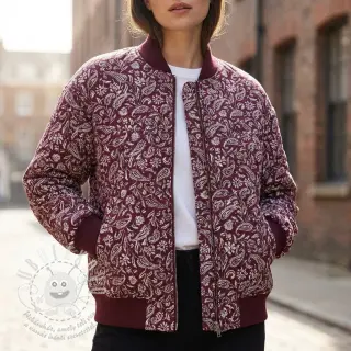 Dekorační látka jacquard Mumbai allover bordeaux