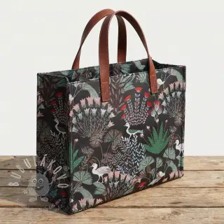 Dekorační látka jacquard Botanic Paradise Bird