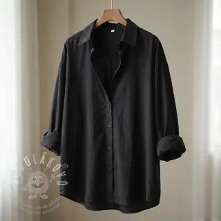 Bavlněná látka WASHED black