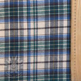 Bavlněná látka YARN DYED CHECK BRUSHED blue