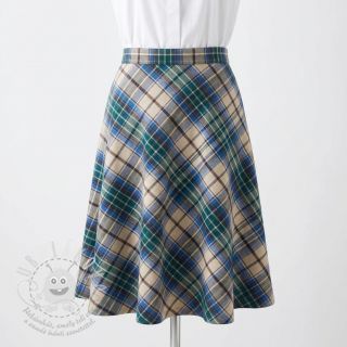 Bavlněná látka YARN DYED CHECK BRUSHED blue