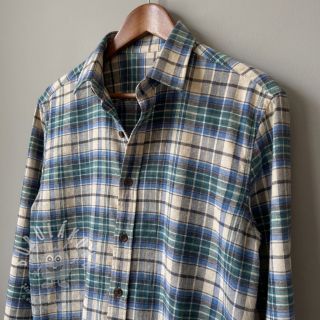 Bavlněná látka YARN DYED CHECK BRUSHED blue