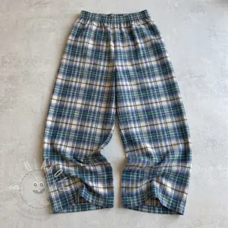 Bavlněná látka YARN DYED CHECK BRUSHED blue