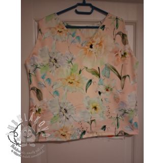 Bavlněná látka SATIN Oahu pink digital print